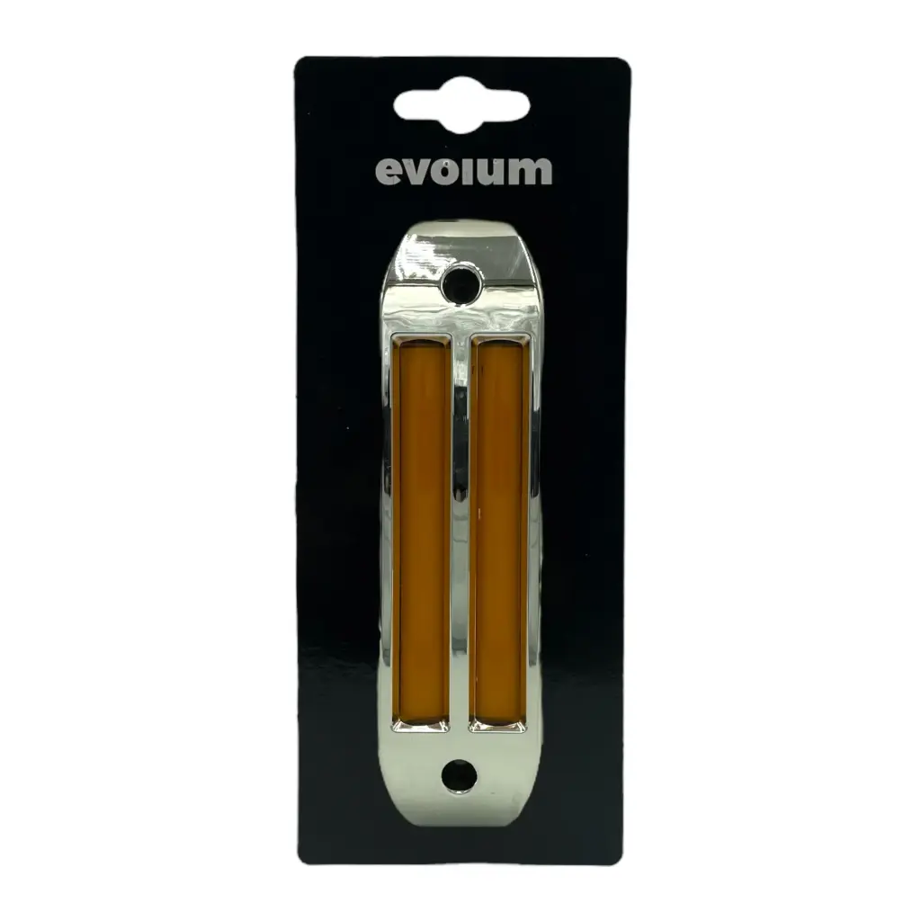 [TR-128 AMBAR] Plafón LED cromado doble rayo ámbar