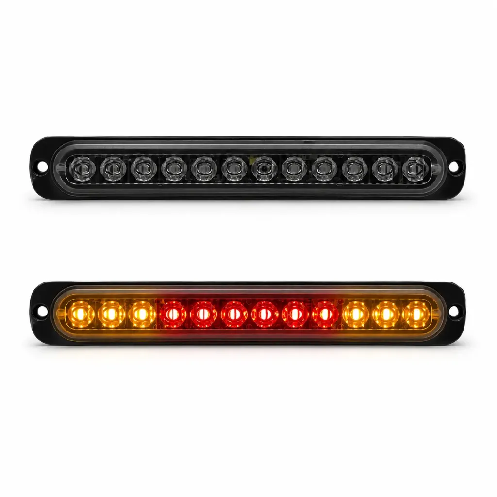 [COD12LED/YEREYE] Barra LED con 12 LED color ámbar/rojo