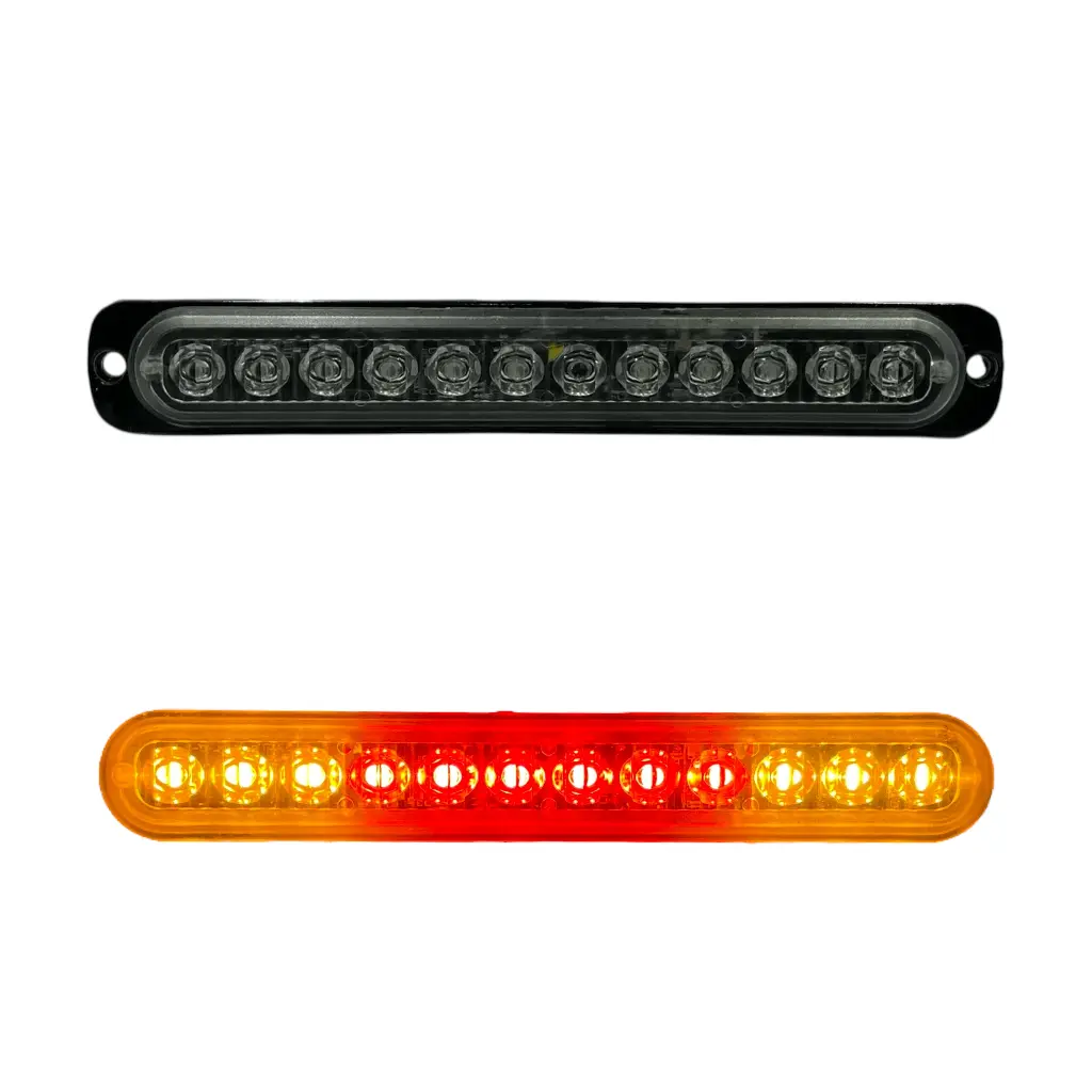 Barra LED con 12 LED color ámbar/rojo