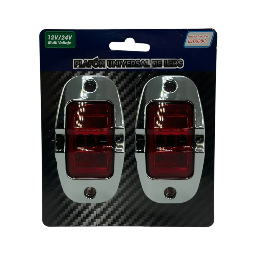 Plafón lateral 9 LED rojo con bicel