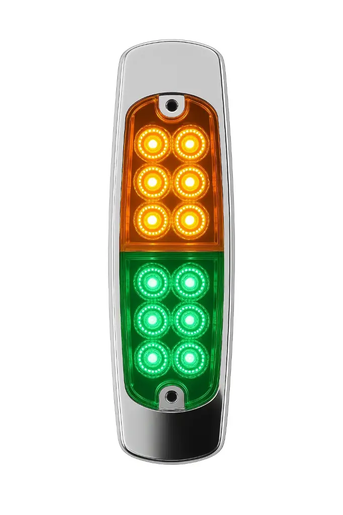 Plafón lateral de 12 LED ámbar/verde