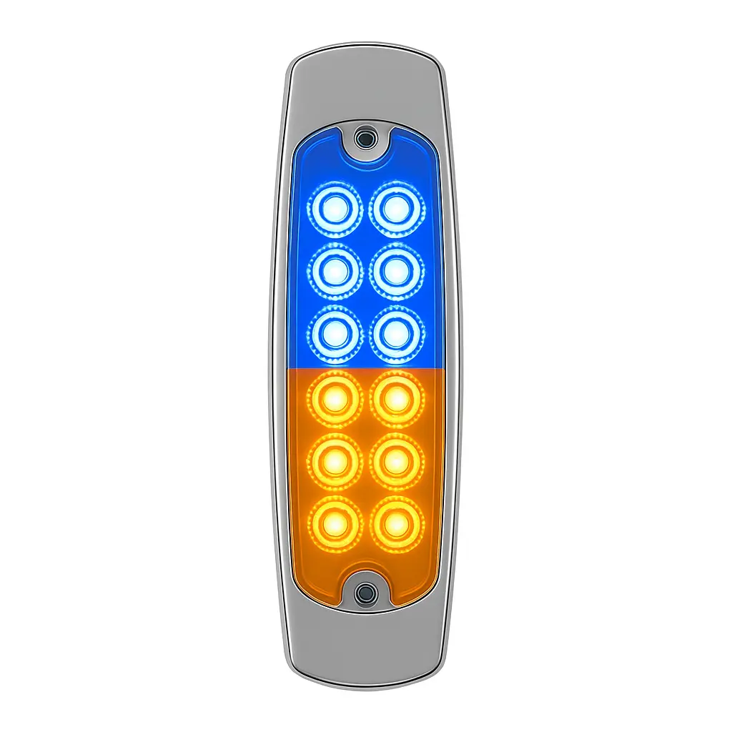 Plafón lateral de 12 LED ámbar/azul hielo