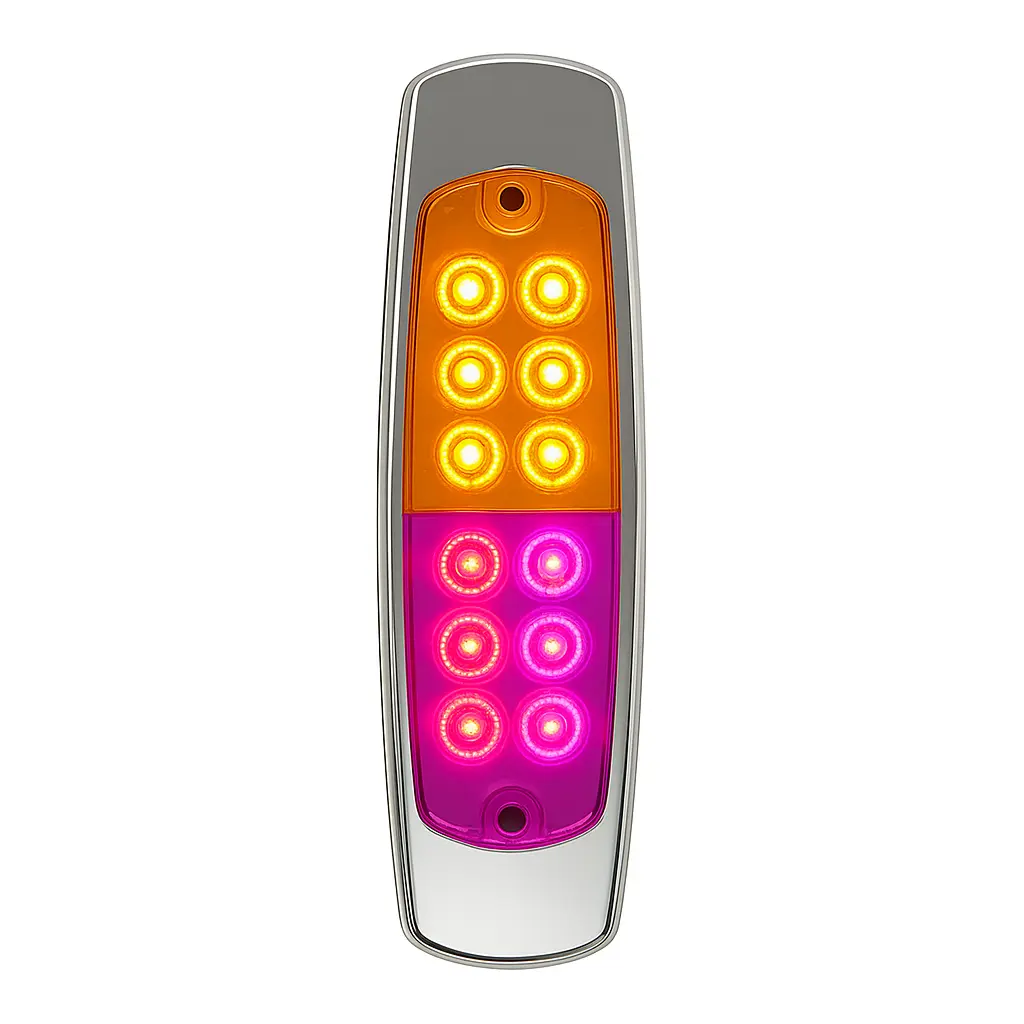 Plafón lateral de 12 LED ámbar/rosa