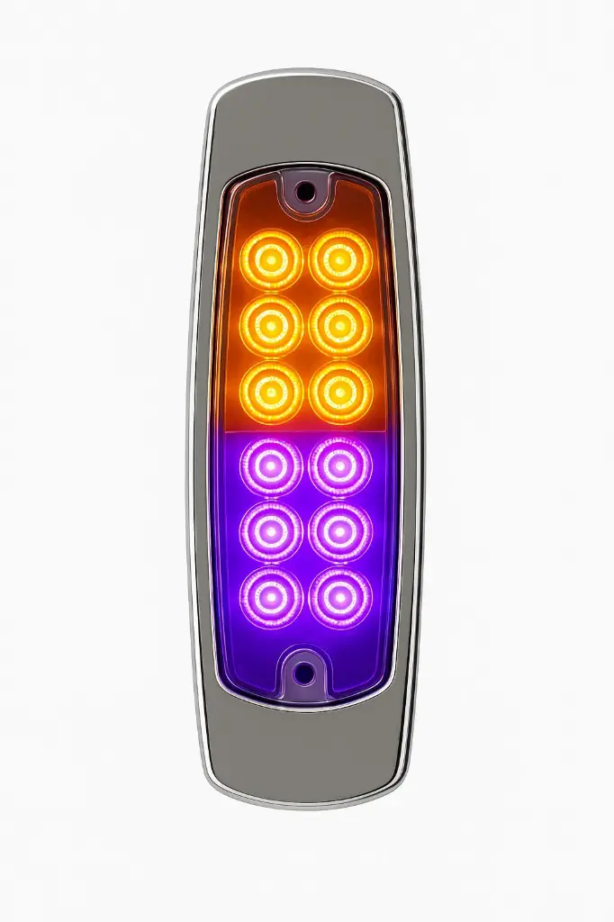 Plafón lateral de 12 LED ámbar/morado