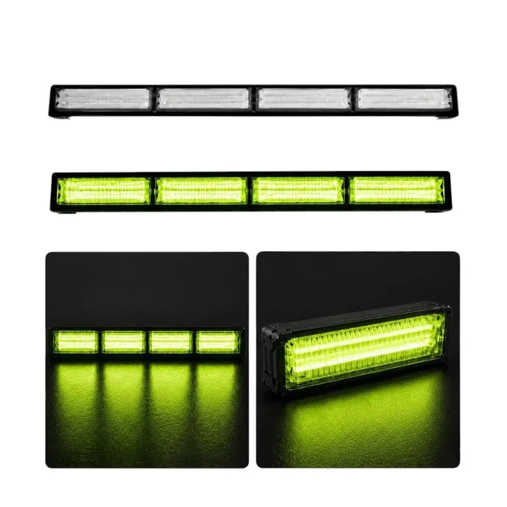 Barra LED verde limón de 4 paneles cob con funciones