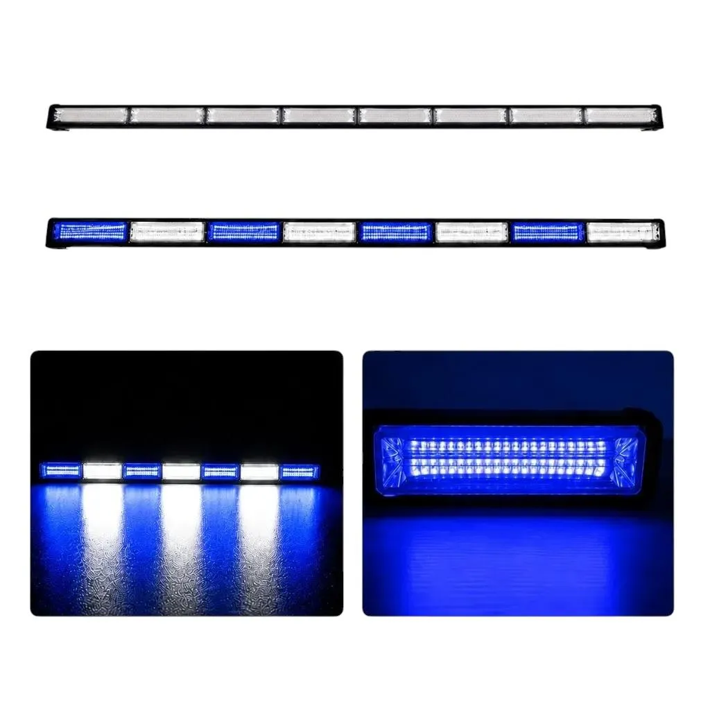 [STR19WB-SAI] Barra LED blanco/azul de 8 paneles cob con funciones