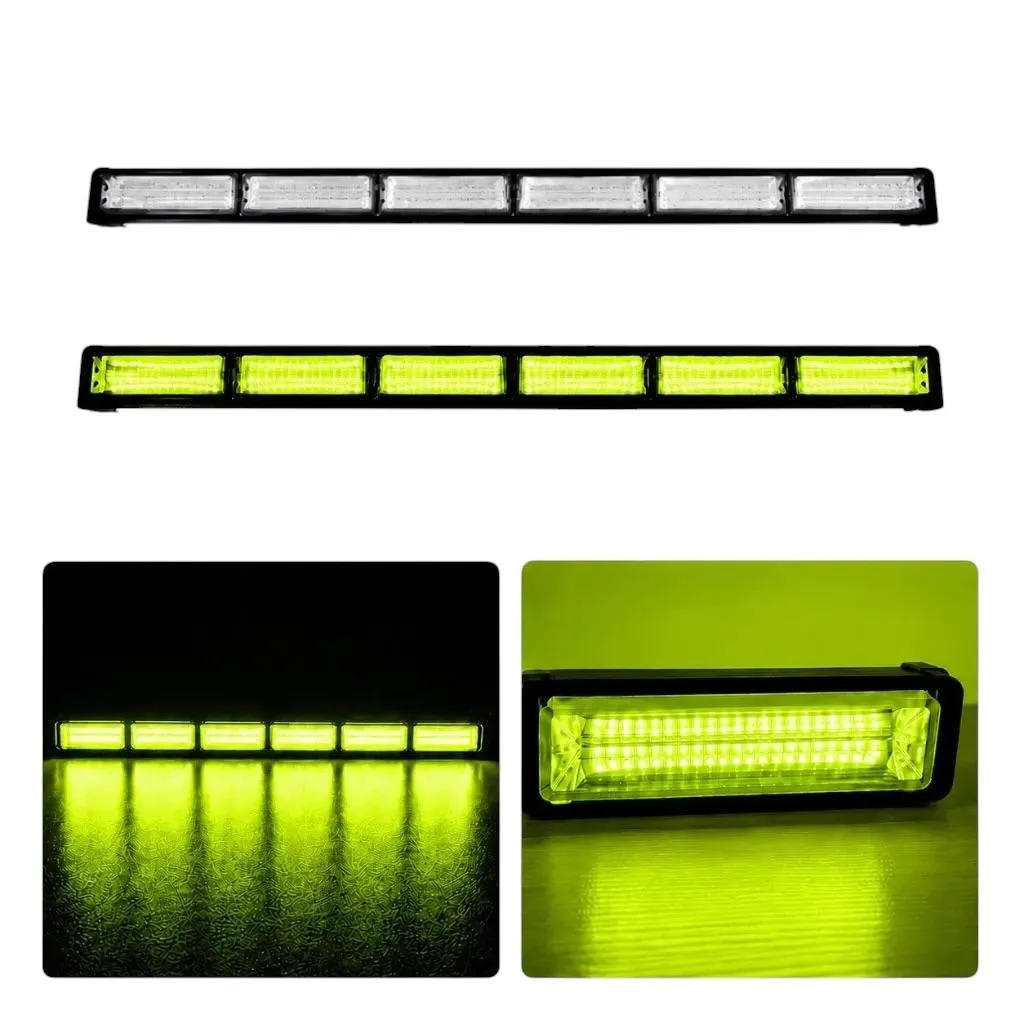 Barra LED verde limón de 6 paneles cob con funciones
