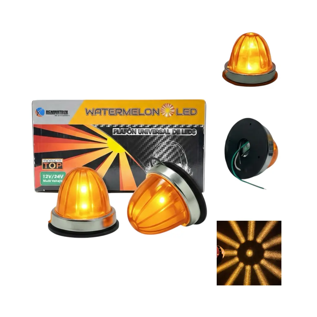 Plafón ámbar watermelon con LED vidrio