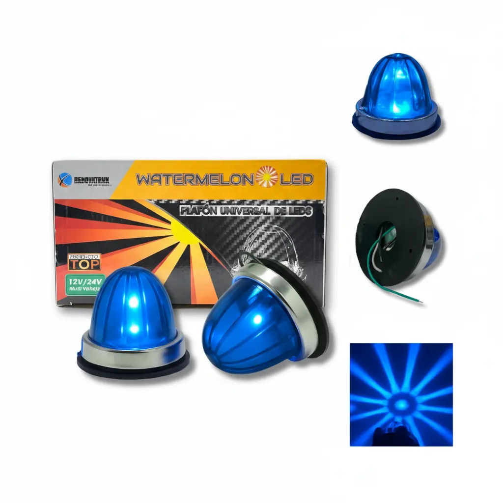 Plafón azul watermelon con LED vidrio