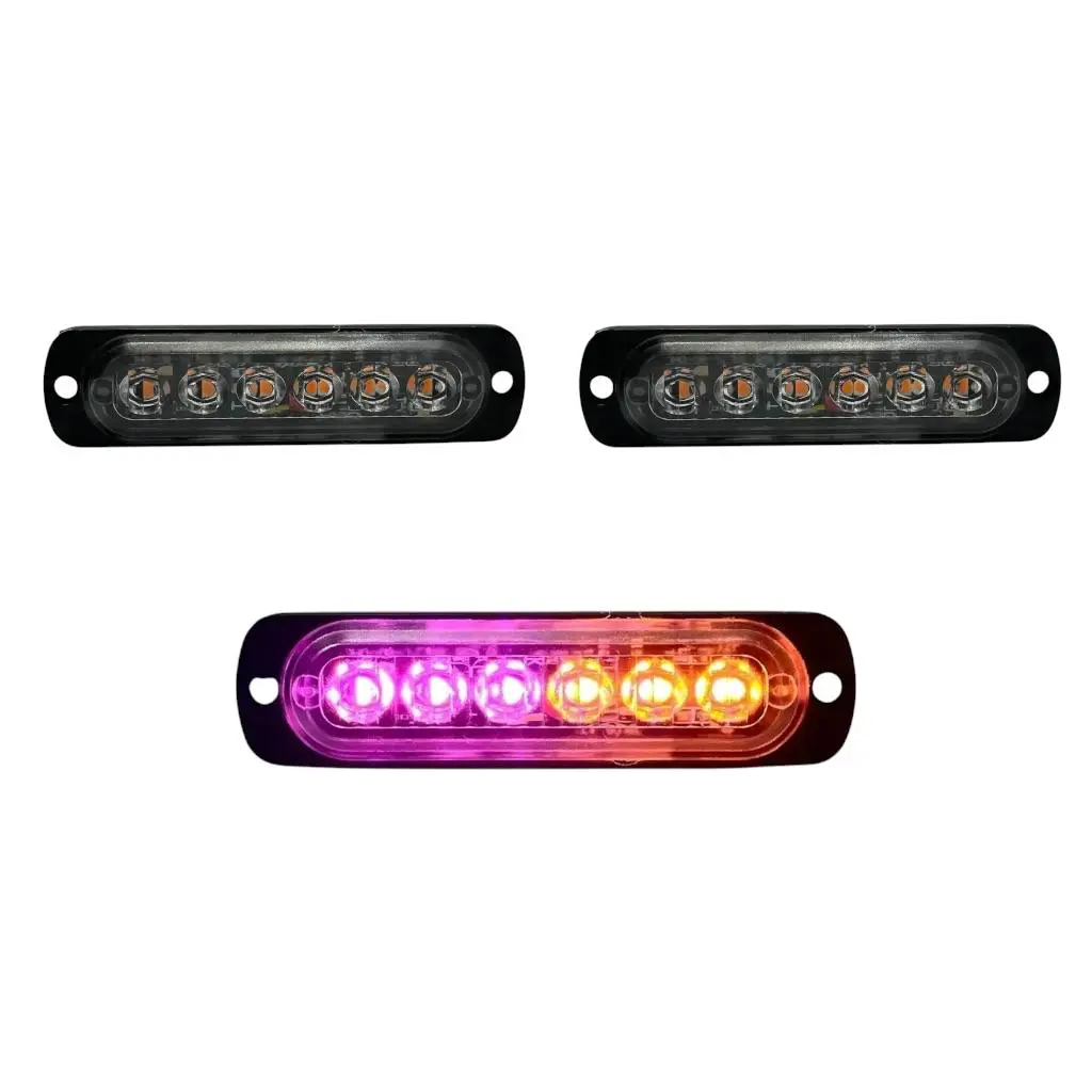 [STR20YPSET-SAI] Estrobo de 6 LED ambar/purpura (Por par)