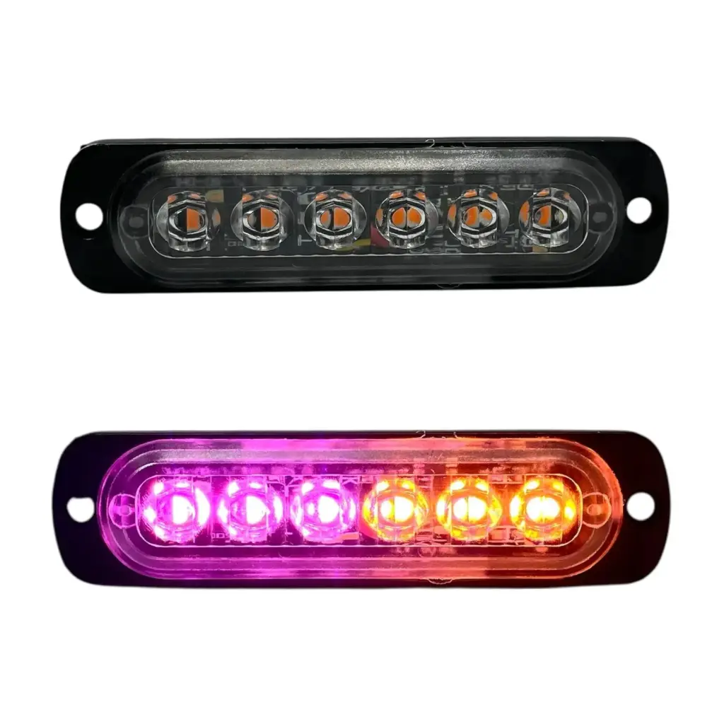 Estrobo de 6 LED ambar/purpura (Por par)