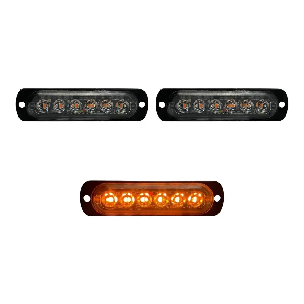 [STR20YSET-SAI] Estrobo de 6 LED ambar (Por par)