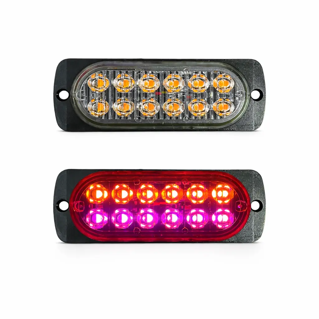 Estrobo de 12 LED ámbar/purpura 