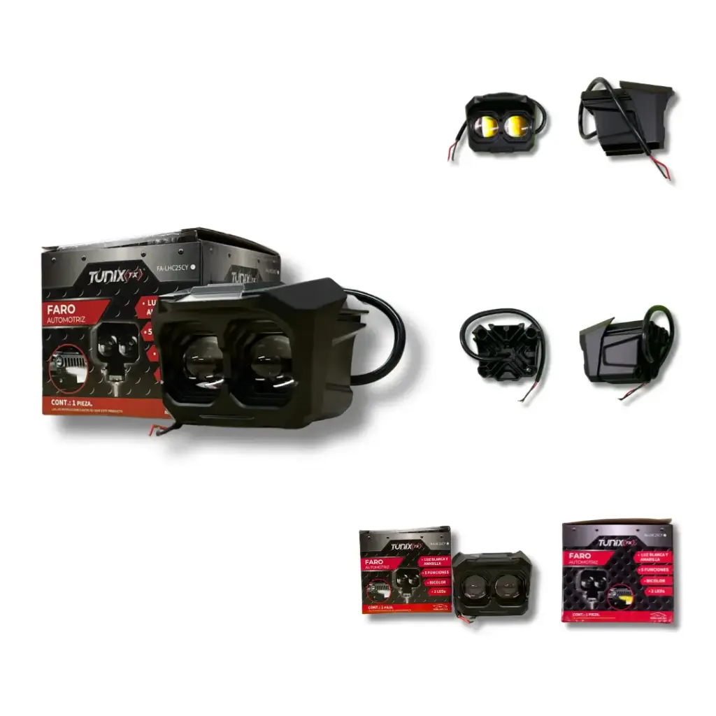 Faro cuadrado de 2 LED 