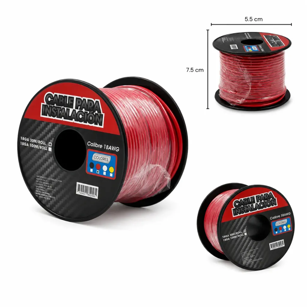 Cable para instalación rojo de calibre 18/30 M