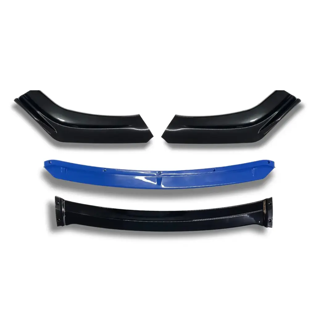 Lip y spoiler negro universal con línea azul