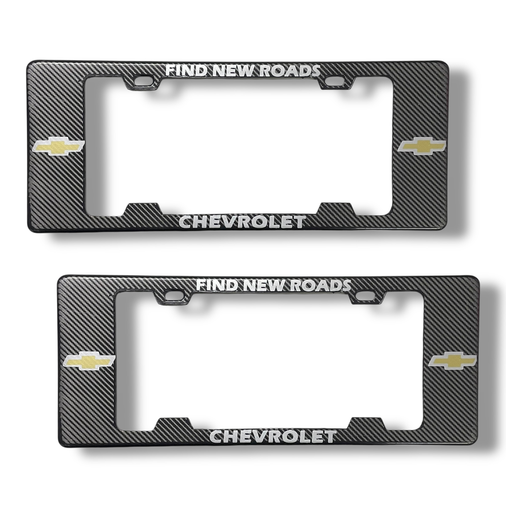  Portaplaca legal con diseño chevrolet carbón