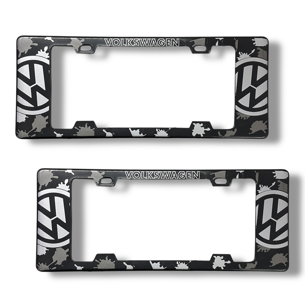  Portaplaca legal con diseño Volkswagen gris