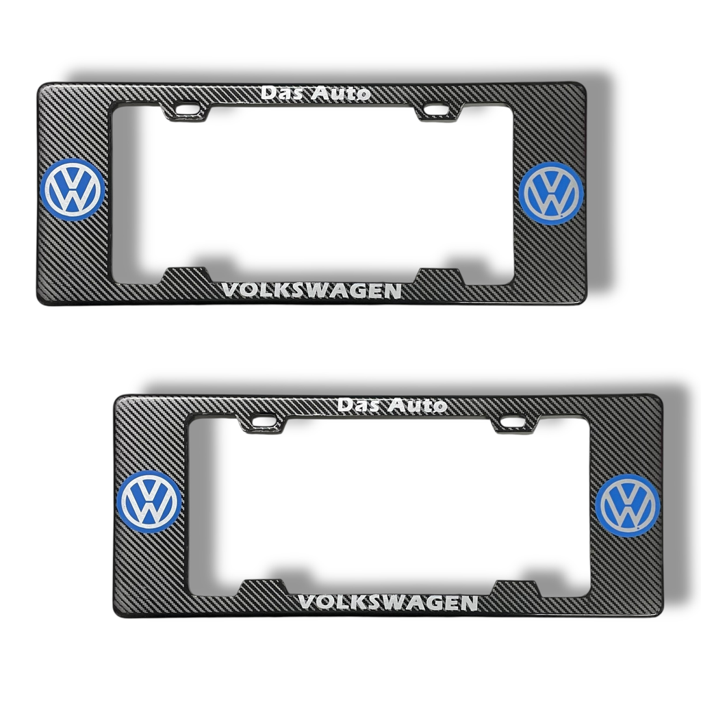 Portaplaca legal con diseño VW DAS auto carbono