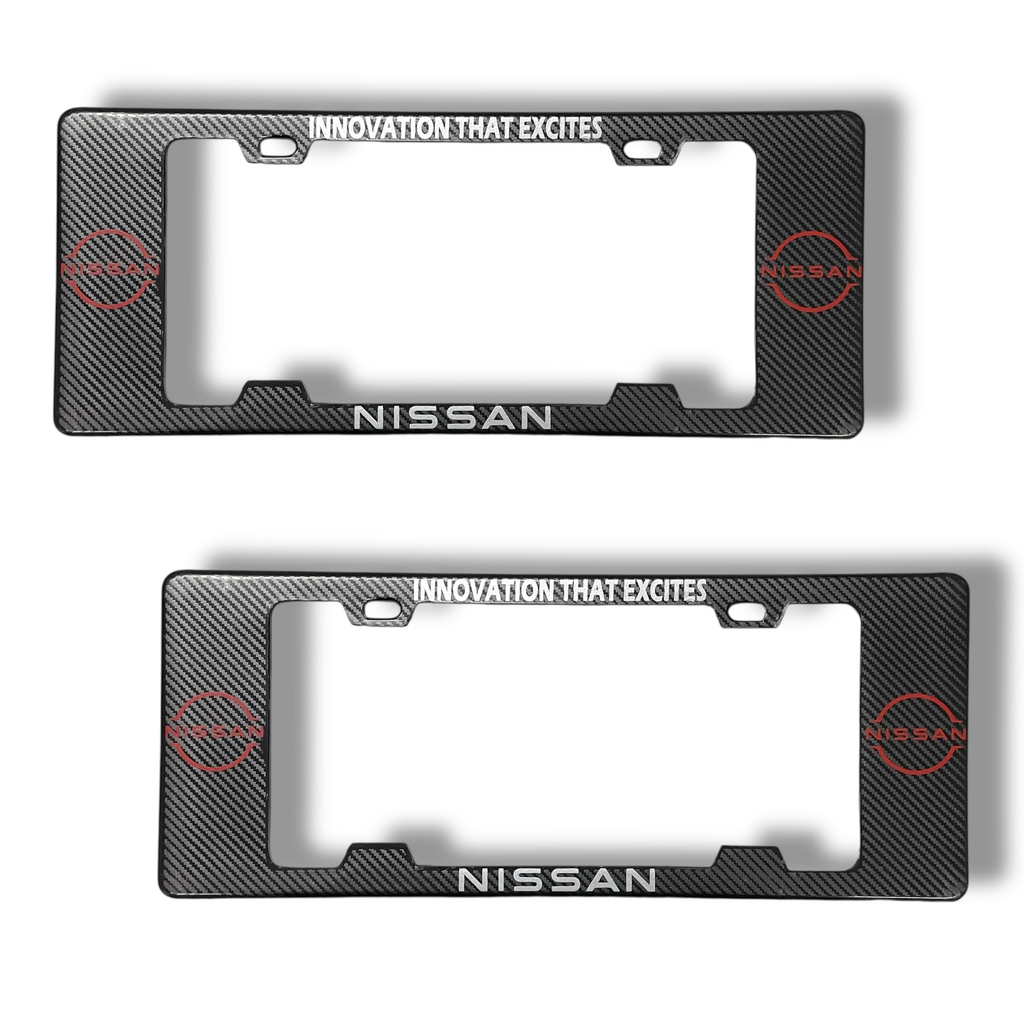  Portaplaca legal con diseño Nissan rojo con letras
