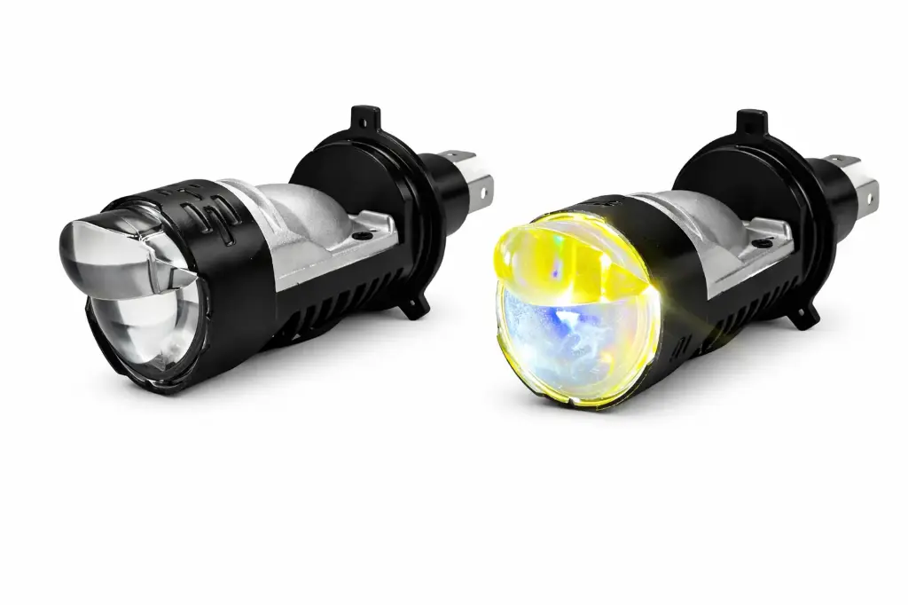 Foco H4 con lupa bicolor con ventilador