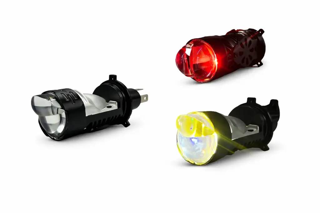  Foco H4 con lupa bicolor con ojo de diablo rojo