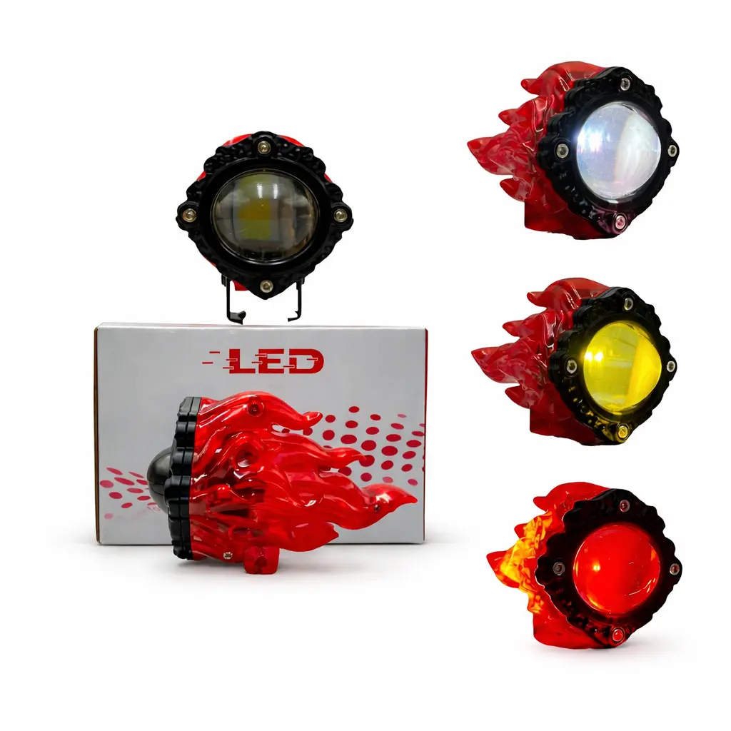 [JR-MT135-30W] Faro LED tipo flama bicolor con ojo de diablo 