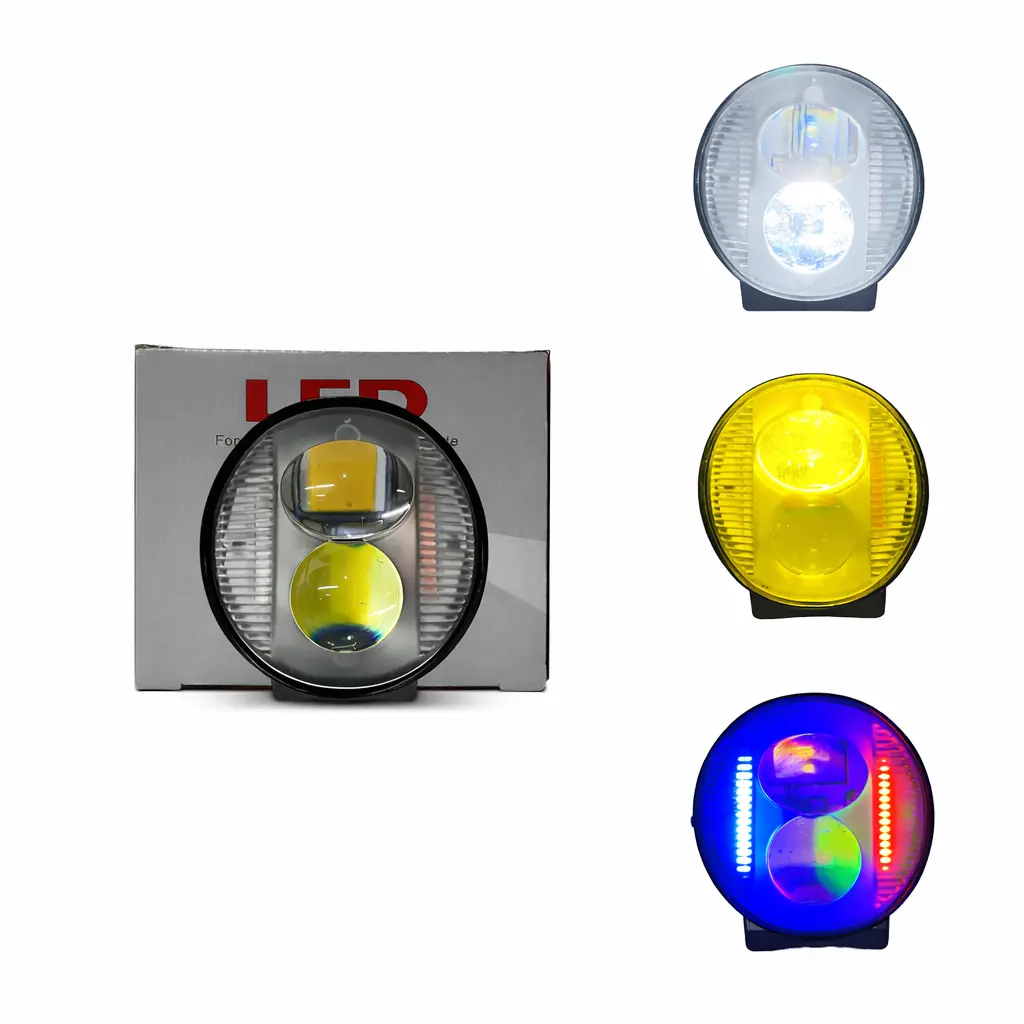 [JR-SY-10W] Faro LED redondo alta intensidad con luz blanca/ámbar y cuartos patrulla 