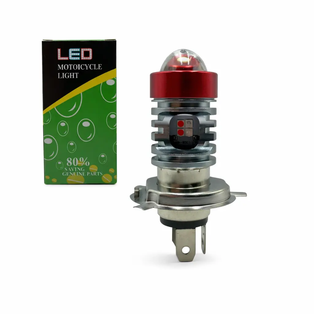 Foco LED H4 con lupa bicolor y cuartos patrulla 