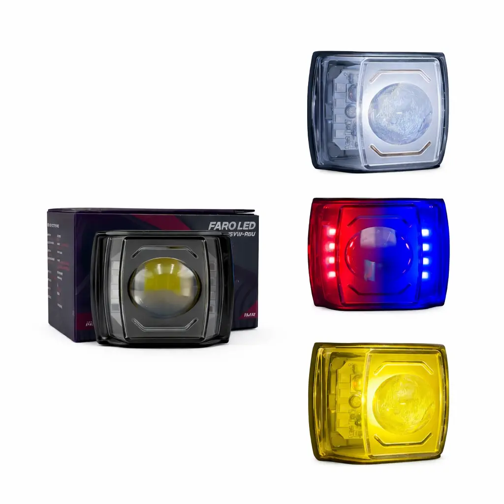 [RS-LED-13175YW-RBU] Faro auxiliar LED bicolor y cuartos patrulla 
