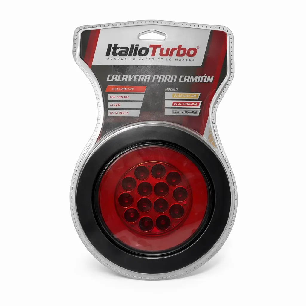 Plafón redondo para embutir contorno negro y arillo de gel rojo