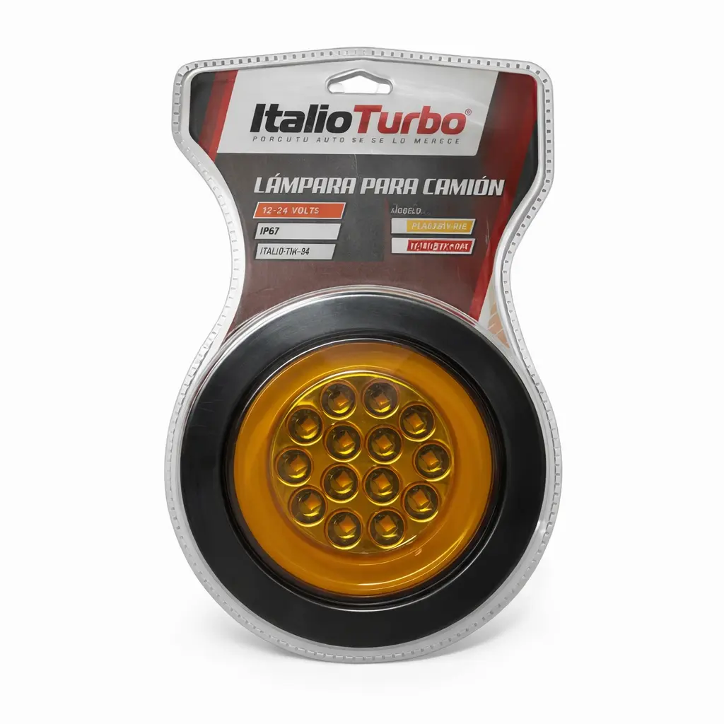 Plafón redondo para embutir contorno negro y arillo de gel ambar