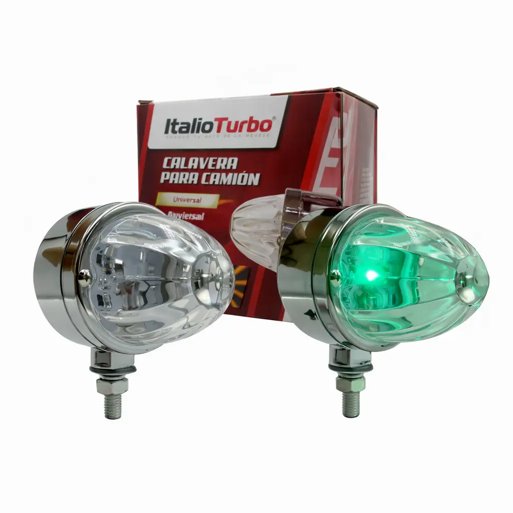 Lampara de cristal LED para camion (watermelon)  base abs cromada verde