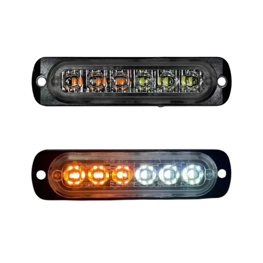  Par de estrobo blanco/ambar con funciones 