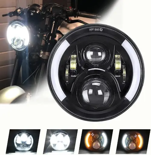 [FAL92W-SAI] Unidad de 7 pulgadas redonda con direccionales DRL 