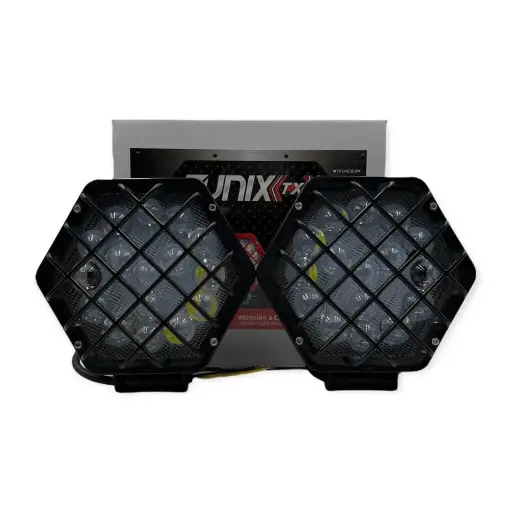 [FA-LHE16LRN] Faro rojo hexagonal con lupa y reja