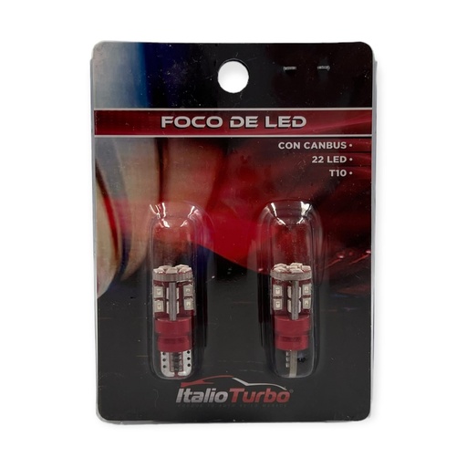 Foco T10 con 22 LED y canvus 