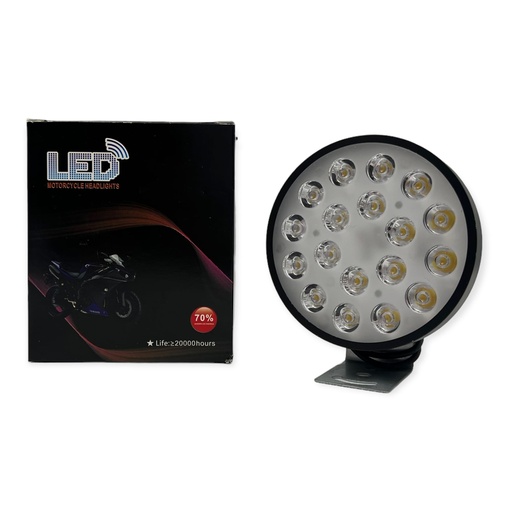 [FALM64BK] Faro de 18 LED negro para motocicleta