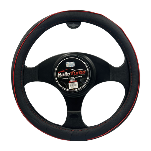 [FVO052LBKRD] Funda cubre volante para camioneta con detalle rojo