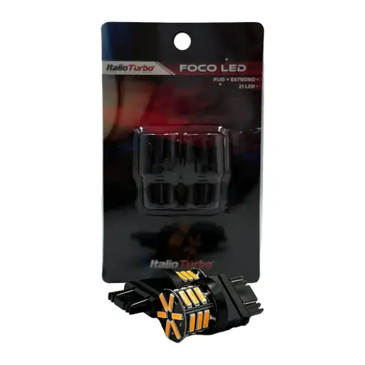 Foco LED 3157 de 21 LED fijo + estrobo