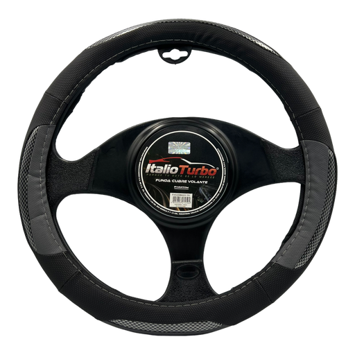 [FVO226BKGY] Funda cubre volante con detalles tipo fibra