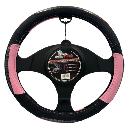 [FVO226BKPK-TFI] Funda cubrevolante de vinipiel con detalle negro y rosa