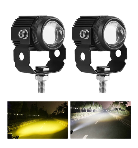 [FALM71-SAI] Faro LED para moto tipo láser con lupas (blanco/ámbar)