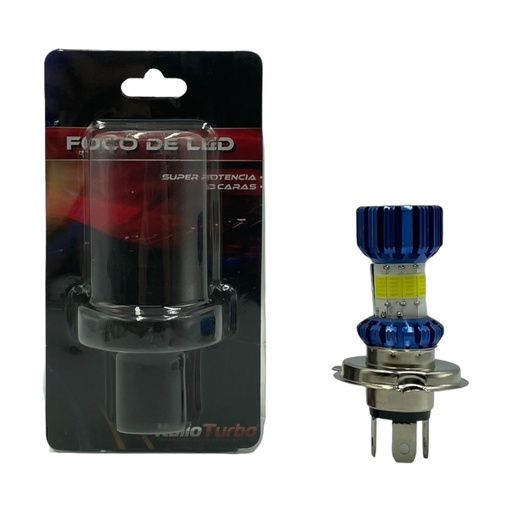 Foco para moto entrada H4 de 8 caras con carcaza de color