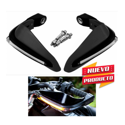 Cubrepuño deportivo para motocicleta con luz fija y direccional secuencial