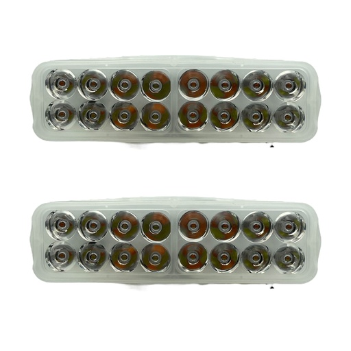 [E16SLIMDUAL] Faro de 16 LED con carcaza slim dual (blanco/ámbar) por par