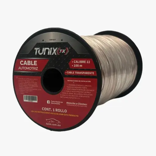 [CAB-B22T] Cable de audio bicolor con cubierta transparente calibre 22 (100M)