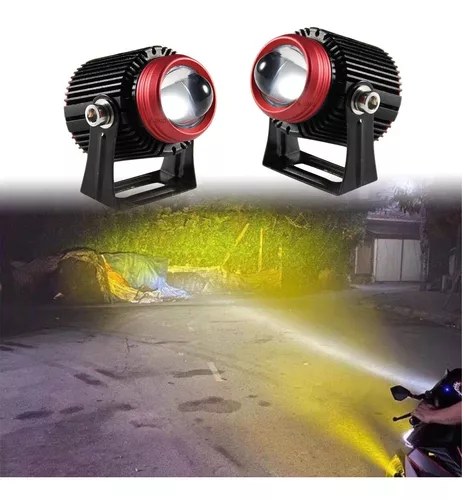 [FALM75-SAI] Faro LED para moto tipo láser con lupa y luz color blanco/ámbar