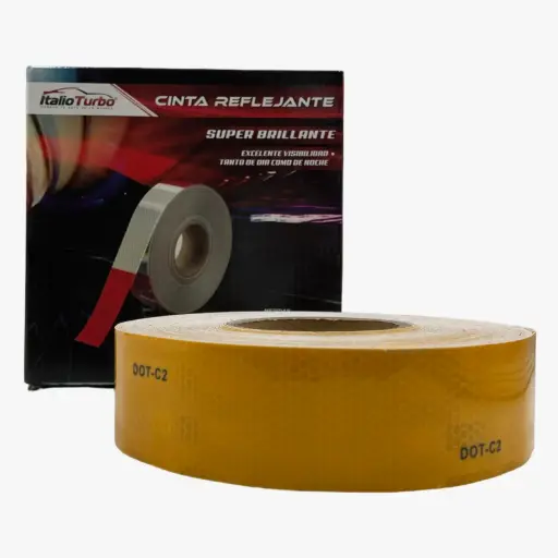 [CIN001Y] Cinta reflejante amarilla para camión 45 Metros