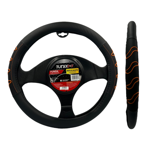 [FU-3-377NO] Funda cubrevolante con detalle deportivo en naranja